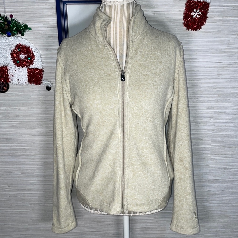 Lole Cream Oatmeal Fleece Lightweight Jacket
